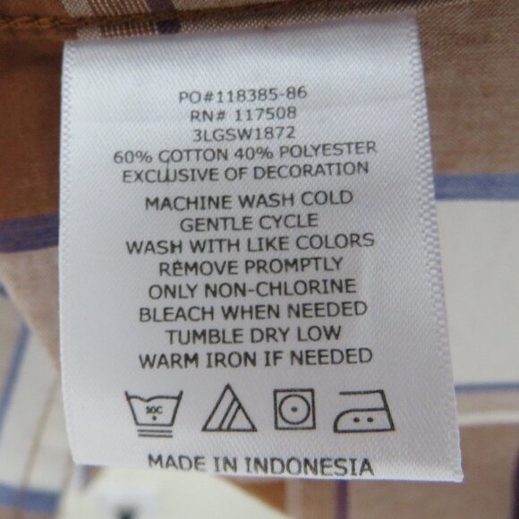 Levi's* Men's Short Sleeve Button Down Curved Hem Pocket Plaid Shirt~ XXL - Picture 4 of 11